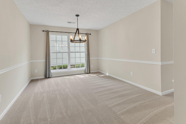 3133 Winberry Dr, Franklin, TN 37064 - empty room featuring a chandelier, carpet, and a textured ceiling