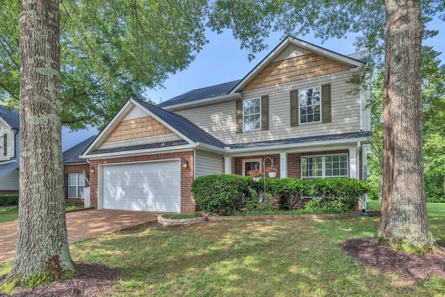 3133 Winberry Dr, Franklin, TN 37064 - view of front of property featuring an attached garage, a front lawn, driveway, and brick siding