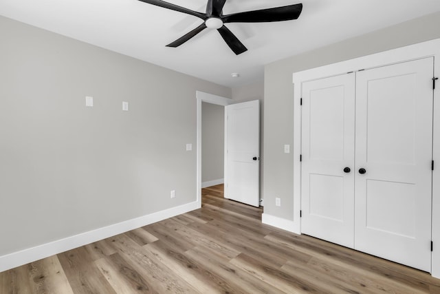 333 Isbill Rd, Chattanooga, TN 37419 - unfurnished bedroom with light wood-style floors, a closet, and ceiling fan