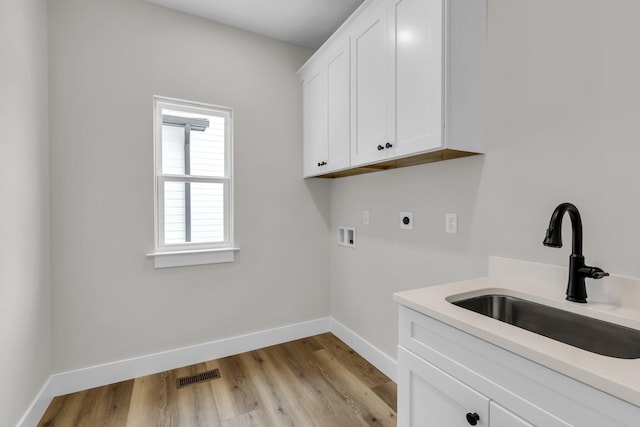 333 Isbill Rd, Chattanooga, TN 37419 - laundry area featuring hookup for an electric dryer, hookup for a washing machine, cabinet space, and light wood-style floors