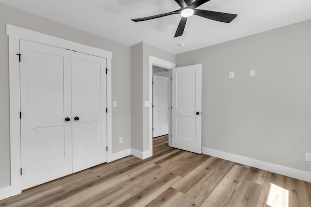 333 Isbill Rd, Chattanooga, TN 37419 - unfurnished bedroom featuring light wood-style floors, a closet, and a ceiling fan
