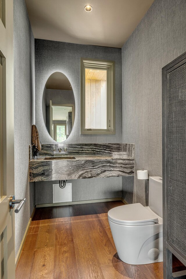 8005 Backwoods Dr, College Grove, TN 37046 - half bathroom featuring toilet and wood finished floors