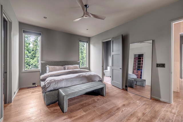 8005 Backwoods Dr, College Grove, TN 37046 - bedroom with light wood-style floors and ceiling fan