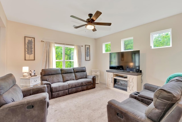 5 Oak Ridge Ct NE, Rome, GA 30165 - living area featuring carpet floors and ceiling fan