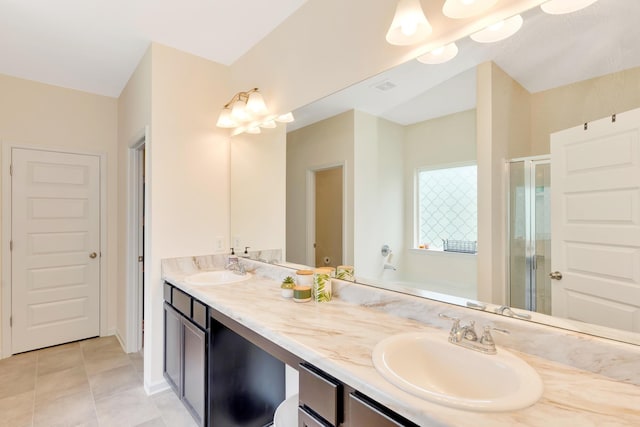 5 Oak Ridge Ct NE, Rome, GA 30165 - bathroom with double vanity, a shower stall, and tile patterned flooring
