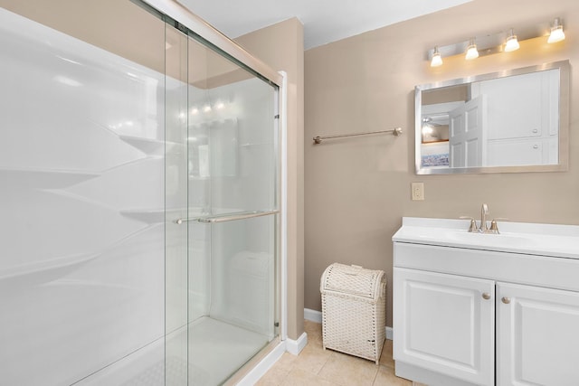 3502 Kellys Ferry Rd, Chattanooga, TN 37419 - bathroom with tile patterned flooring, a shower stall, and vanity