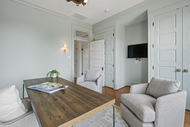 1504 Sweetbriar Ave, Nashville, TN 37212 - home office featuring wood finished floors and ornamental molding