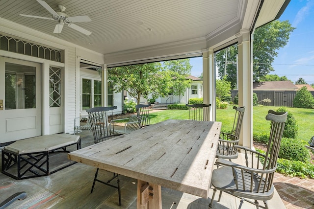 1504 Sweetbriar Ave, Nashville, TN 37212 - view of patio / terrace with ceiling fan and outdoor dining space