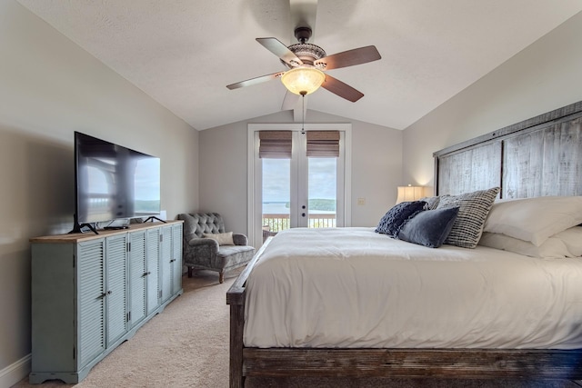 55B Oasis Ln, Savannah, TN 38372 - bedroom with access to outside, vaulted ceiling, carpet floors, and a ceiling fan
