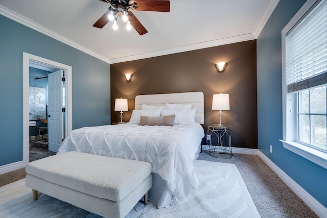 264 Firetower Rd, Dickson, TN 37055 - carpeted bedroom featuring ornamental molding and a ceiling fan
