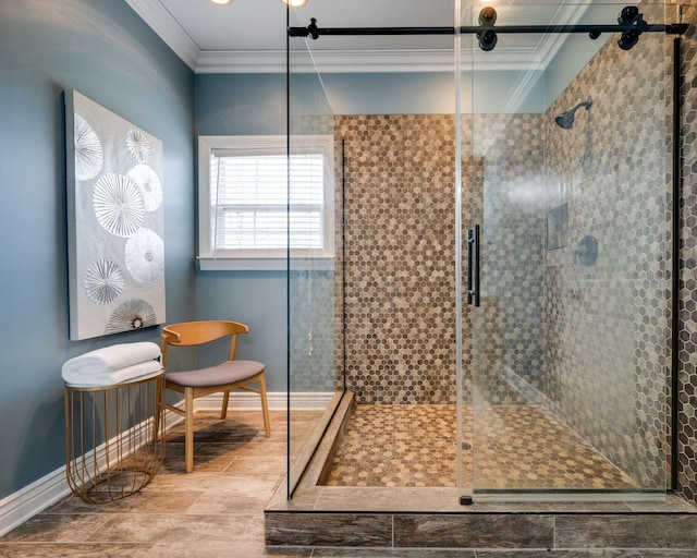 264 Firetower Rd, Dickson, TN 37055 - full bathroom with a stall shower and crown molding