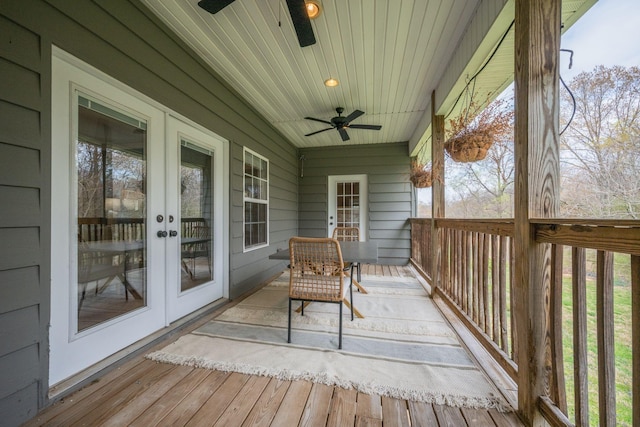 264 Firetower Rd, Dickson, TN 37055 - deck featuring french doors and ceiling fan