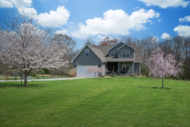 264 Firetower Rd, Dickson, TN 37055 - view of front of home featuring a porch, driveway, a front lawn, and an attached garage