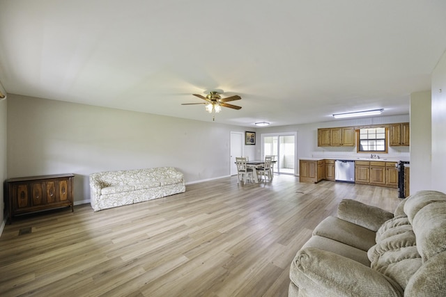 17930 Main St W, Huntingdon, TN 38344 - living room with a ceiling fan and light wood-style flooring