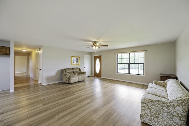 17930 Main St W, Huntingdon, TN 38344 - living room with ceiling fan and light wood-style floors