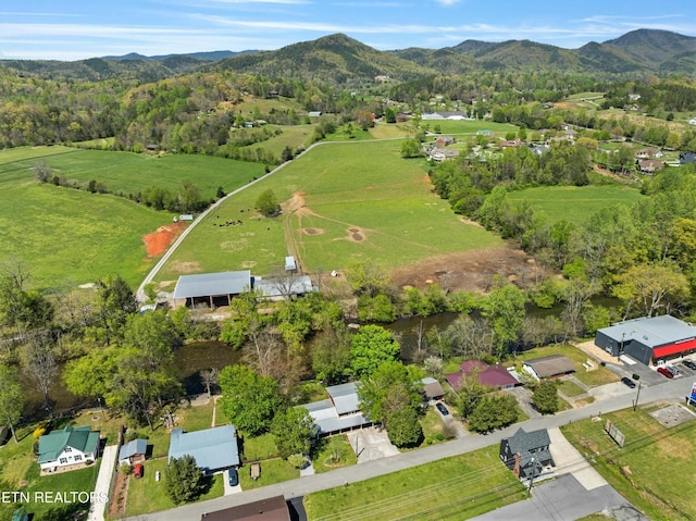 7539 W Old Highway 73, Townsend, TN 37882 - aerial overview of property's location with a mountainous background and rural landscape