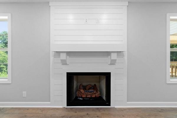 122 Monaghan Dr, Clarksville, TN 37042 - detailed view of a large fireplace and wood finished floors
