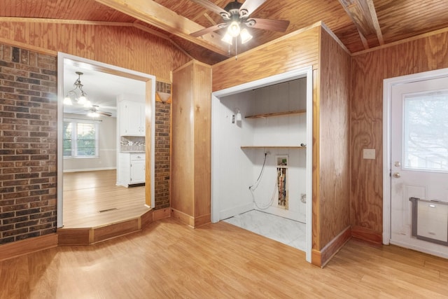 511 Sango Rd, Clarksville, TN 37043 - interior space with wooden ceiling, light wood-type flooring, and wooden walls