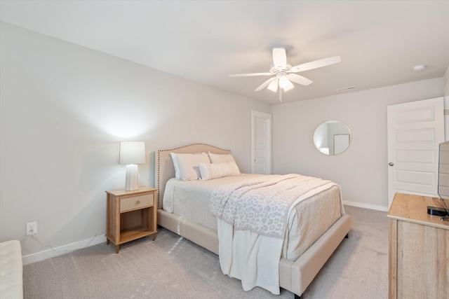 1081 Pebble Run Rd, Hendersonville, TN 37075 - bedroom with light colored carpet and ceiling fan