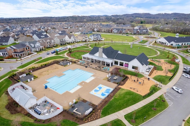 1081 Pebble Run Rd, Hendersonville, TN 37075 - aerial view of residential area with a pool area