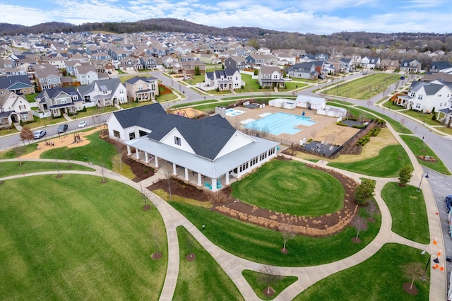 1081 Pebble Run Rd, Hendersonville, TN 37075 - aerial view of residential area with a pool
