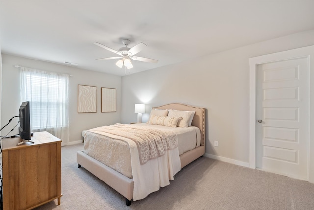 1081 Pebble Run Rd, Hendersonville, TN 37075 - bedroom with light colored carpet and a ceiling fan