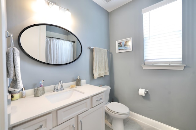 511 Oakvale Ln, Mount Juliet, TN 37122 - bathroom with vanity, tile patterned flooring, healthy amount of natural light, and a shower with shower curtain
