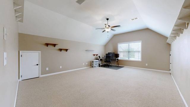 1007 Via Francesco Way, Spring Hill, TN 37174 - unfurnished office with carpet, a ceiling fan, and vaulted ceiling