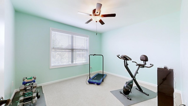 1007 Via Francesco Way, Spring Hill, TN 37174 - workout area featuring carpet flooring and ceiling fan