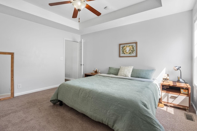 508 Oakmont Dr, Clarksville, TN 37042 - bedroom featuring carpet flooring, a raised ceiling, and a ceiling fan