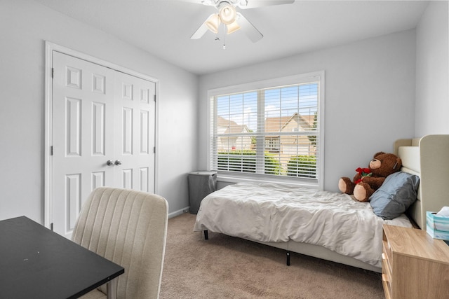 508 Oakmont Dr, Clarksville, TN 37042 - carpeted bedroom featuring a closet and a ceiling fan