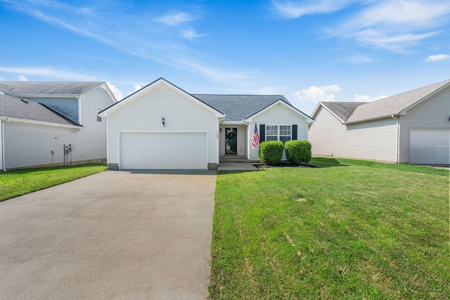 508 Oakmont Dr, Clarksville, TN 37042 - ranch-style house with driveway, a garage, and a front lawn