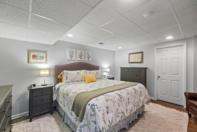 1400 Manor Rd, Columbia, TN 38401 - bedroom with a drop ceiling, recessed lighting, and wood finished floors