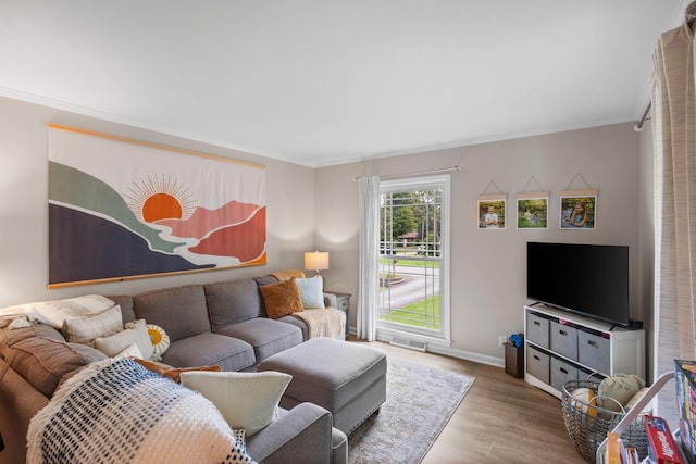 1400 Manor Rd, Columbia, TN 38401 - living room featuring ornamental molding and wood finished floors