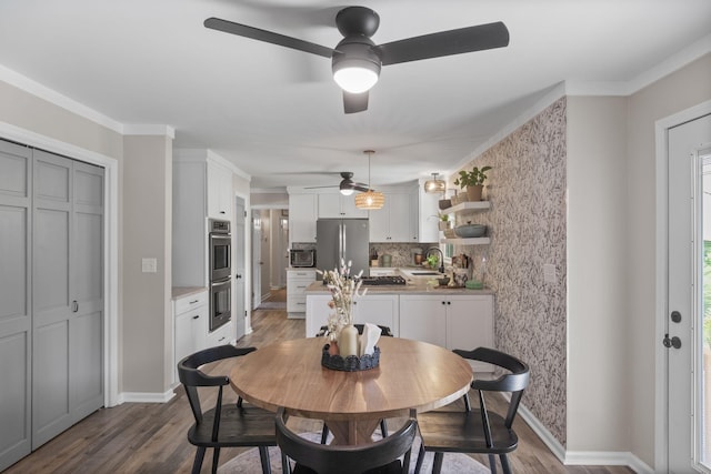 1400 Manor Rd, Columbia, TN 38401 - dining space featuring ceiling fan and wood finished floors
