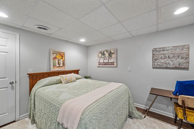1400 Manor Rd, Columbia, TN 38401 - bedroom featuring a paneled ceiling, recessed lighting, and wood finished floors