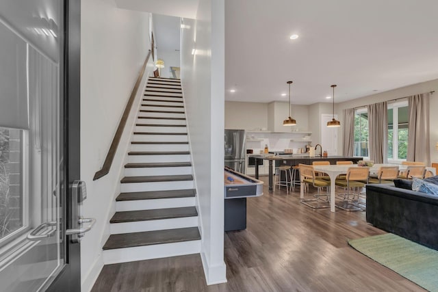 1320 5th Ave N Unit 4, Nashville, TN 37208 - stairway featuring wood finished floors and recessed lighting