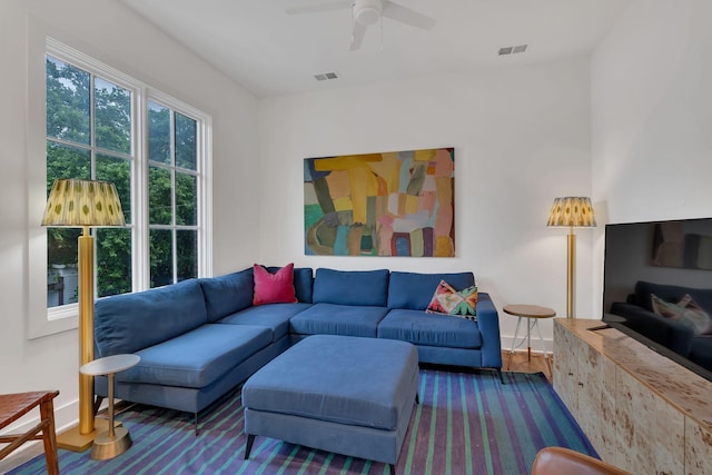 1320 5th Ave N Unit 4, Nashville, TN 37208 - living area with baseboards and ceiling fan