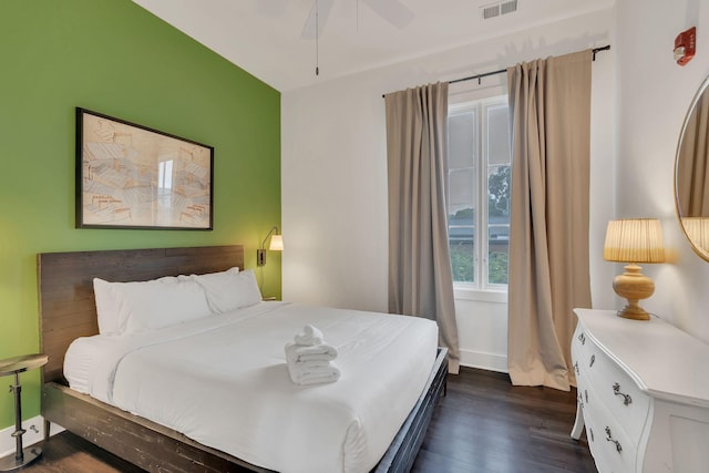 1320 5th Ave N Unit 4, Nashville, TN 37208 - bedroom with dark wood finished floors and ceiling fan