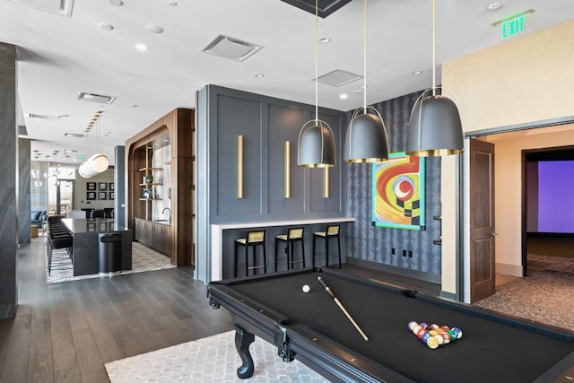 1616 W End Ave Unit 3304, Nashville, TN 37203 - rec room featuring dark wood finished floors and billiards table