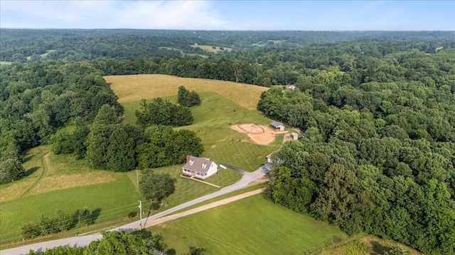 5455 Bales Rd, Cunningham, TN 37052 - aerial overview of property's location with a forest and rural landscape