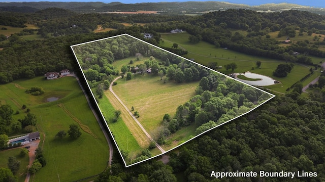1896 W Harpeth Rd, Franklin, TN 37064 - aerial view of property's location with property boundaries highlighted and rural landscape