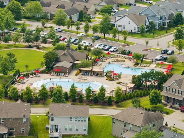 2717 Cloister Ln, Thompsons Station, TN 37179 - aerial perspective of suburban area featuring a pool area