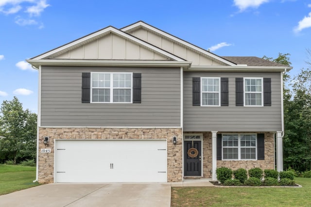 1045 Alta Vista Ln, Smyrna, TN 37167 - craftsman-style home with stone siding, an attached garage, and concrete driveway
