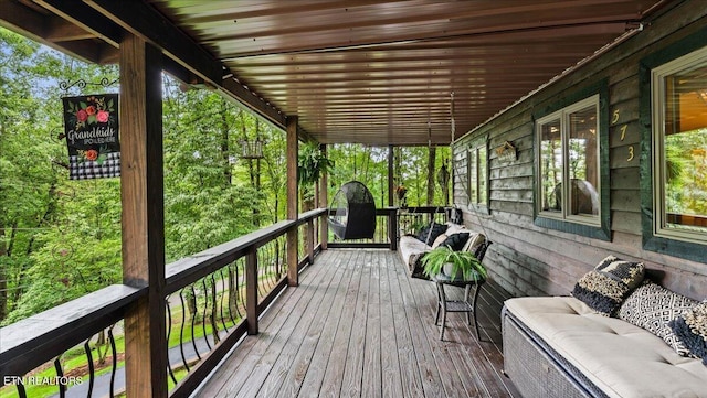 573 Hilltop Dr, Jacksboro, TN 37757 - wooden deck with an outdoor living space