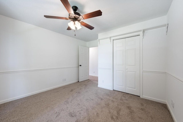 2746 Kinneys Rd, Cedar Hill, TN 37032 - unfurnished bedroom featuring carpet floors, a closet, and ceiling fan