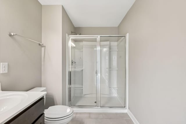 2557 Napa Valley Way, Columbia, TN 38401 - bathroom with a shower stall, vanity, and tile patterned flooring
