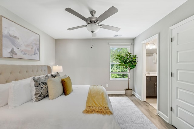 2557 Napa Valley Way, Columbia, TN 38401 - bedroom featuring light wood-style floors, ensuite bath, and ceiling fan