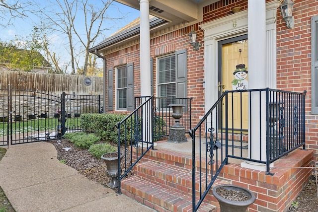 314 W 6th St, Columbia, TN 38401 - property entrance featuring brick siding