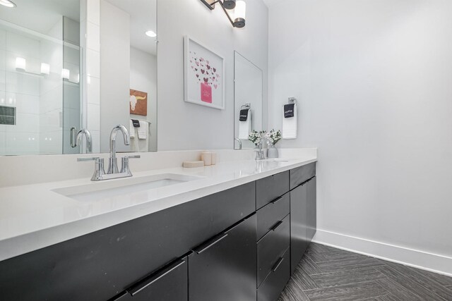 2910 Felicia St Unit 1, Nashville, TN 37209 - full bath featuring double vanity, a stall shower, and recessed lighting